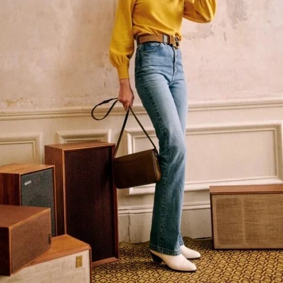 SEZANE Pantalon Droit Justin Straight Leg Jean Size 24 Blue - Picture 2 of 12